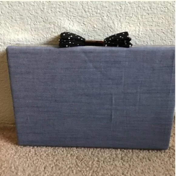 Kate Spade Carrie Evening Belles Blue Chambray Clutch